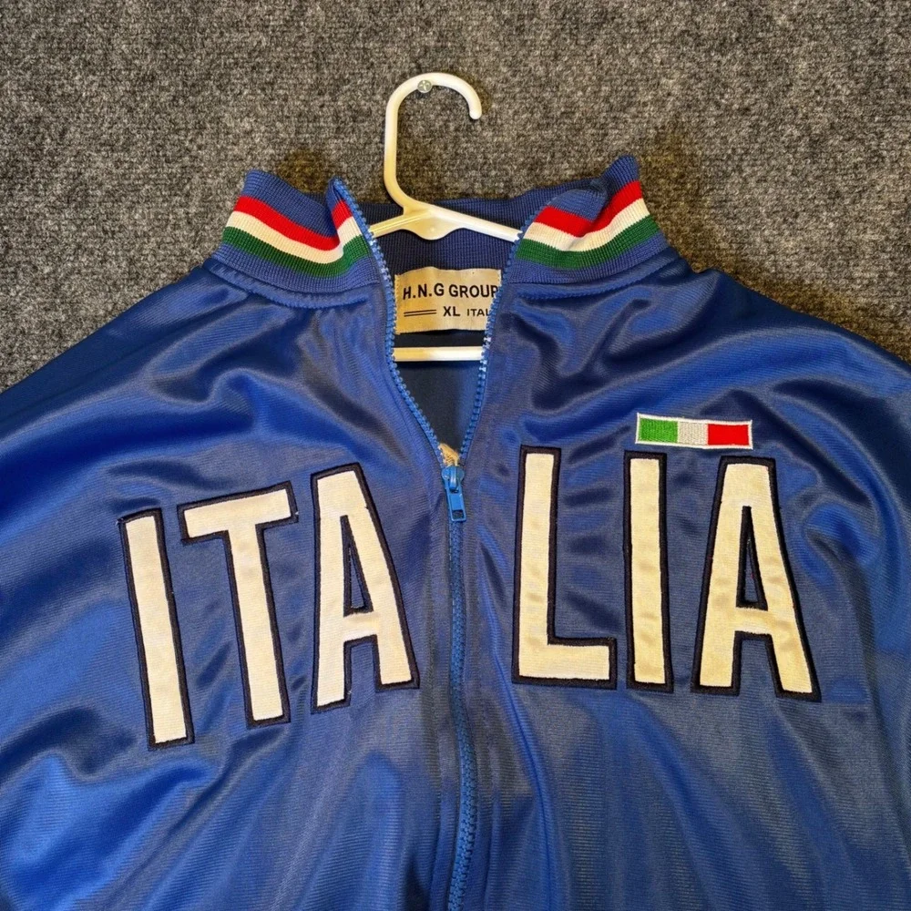 Youth Italia Track Jacket YXL Full Zip Blue White Red‎ Green Italy Flag Soccer
